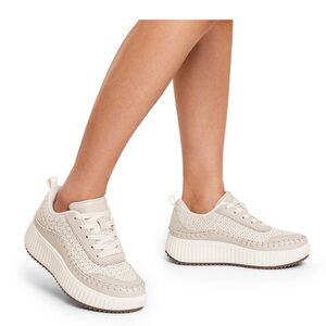 Dream Pairs Tweed-Effect Platform Fashion Sneakers